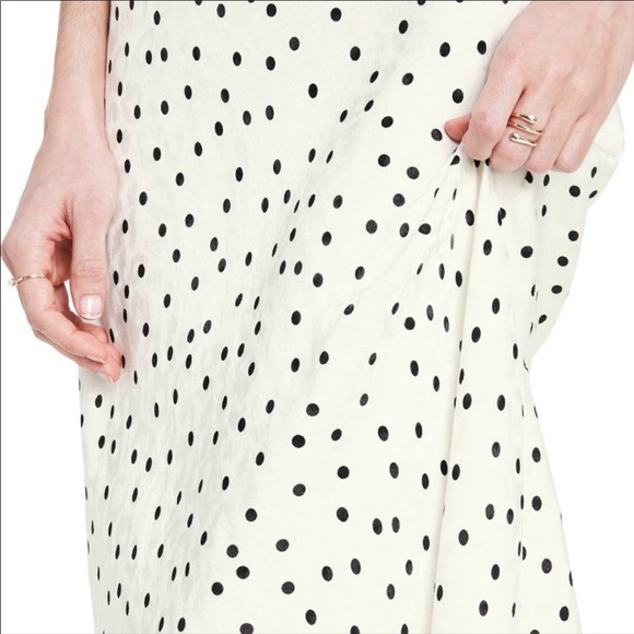 RIXO Polkadot Sleeveless Ruffle Slip Dress Sz2 NEW - Picture 3 of 4